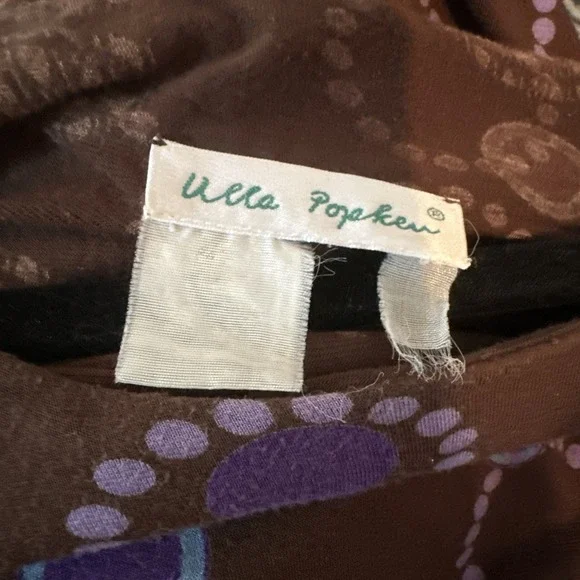 Ulla Popken Stretch Jersey Knit Dress Plus Size 22 Brown Circle‎ Print Casual - Picture 4 of 4